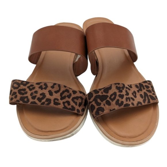 Women's A New Day Sandals Cheetah Print Slides Jaguar Leopard Animal Sz 9.5 - Picture 3 of 8